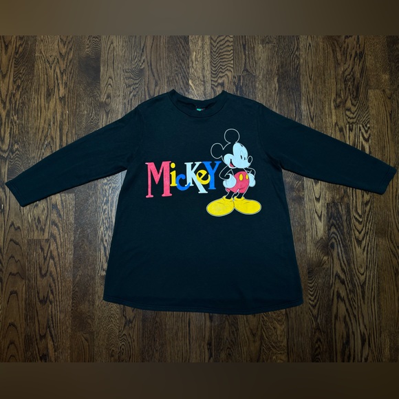 VTG 90s sweatshirt / minidress Mickey Mouse cartoon graphic crewcut long sleeve - Picture 12 of 13